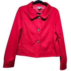 Ann Taylor Women's Red Button-Up Jacket Size 12